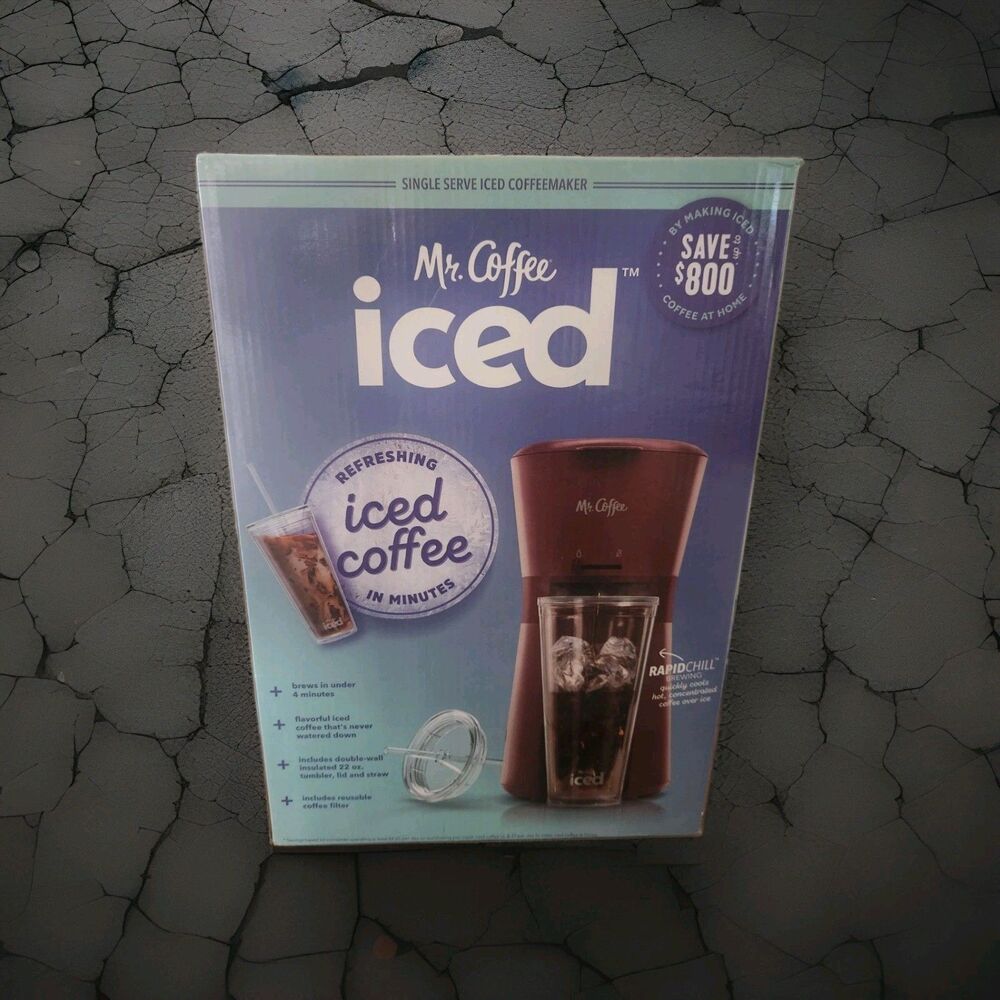 NEW Mr. Coffee Iced Coffee Maker  22-Ounce Reusable Tumbler - Brews In 4 Mins